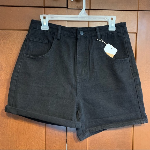 Black denim shorts roll cuff EU40L - Picture 8 of 11